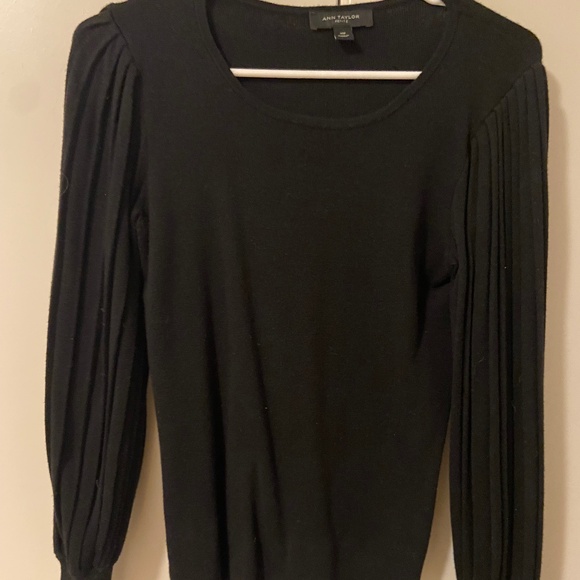 Ann Taylor Black Balloon Sleeve Sweater | Size XS petite - Picture 3 of 5